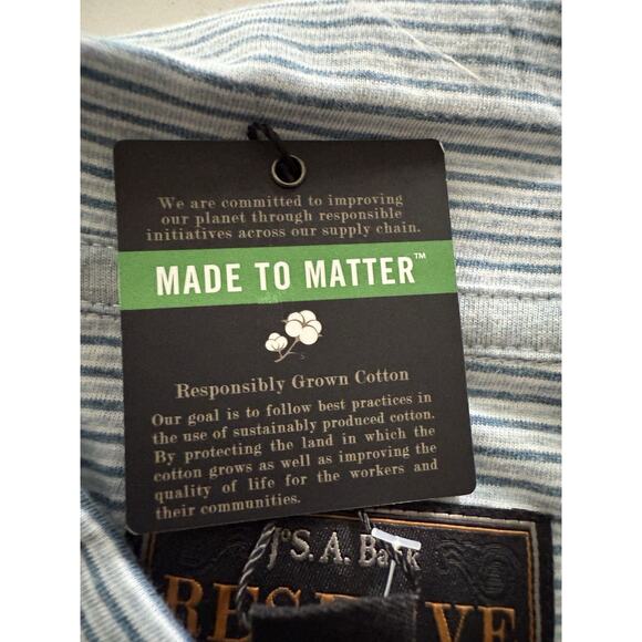 Jos. A. Bank Reserve XXL Mens Striped Polo Shirt Tailored Fit 100% Cotton New - Picture 7 of 9